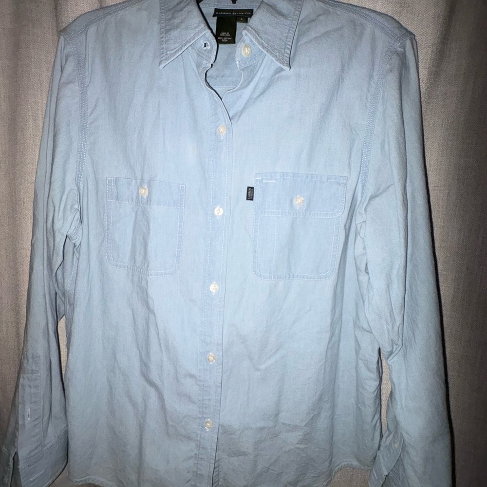 Ralph Lauren woman Light Blue Casual Button-Down Shirt